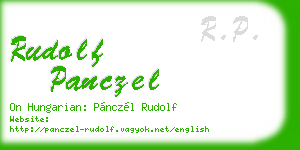 rudolf panczel business card